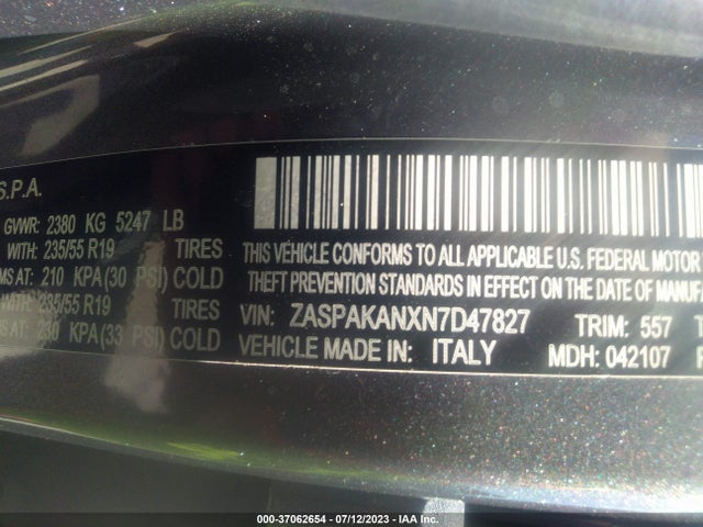 ZASPAKANXN7D47827 Alfa Romeo Stelvio Sprint