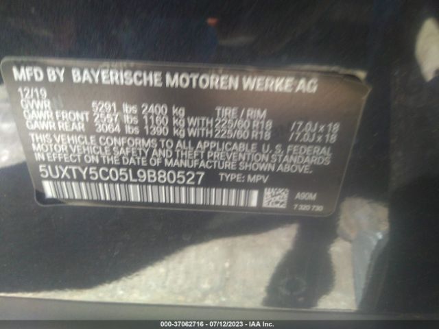 5UXTY5C05L9B80527 BMW X3 Xdrive30i