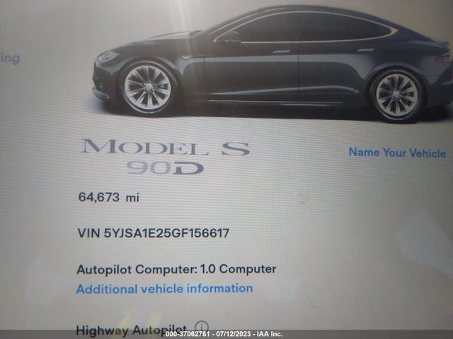 Tesla Model S 90d/70d/75d/60d/85d 2016 5YJSA1E25GF156617 Image 15