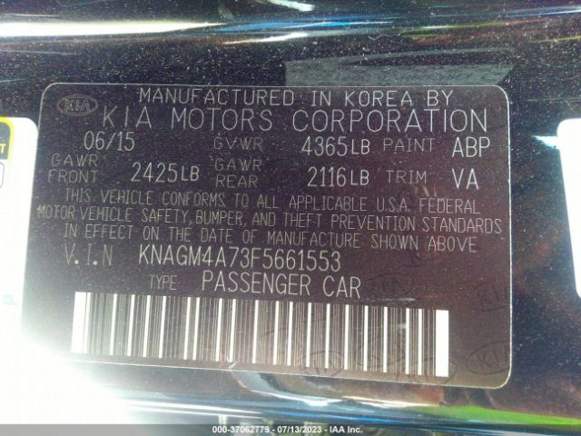 KNAGM4A73F5661553 KIA Optima Lx