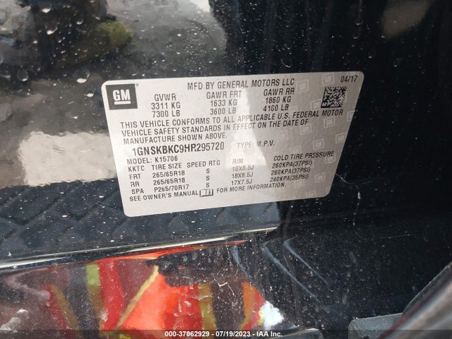 Chevrolet Tahoe Lt 2017 1GNSKBKC9HR295720 Image 9