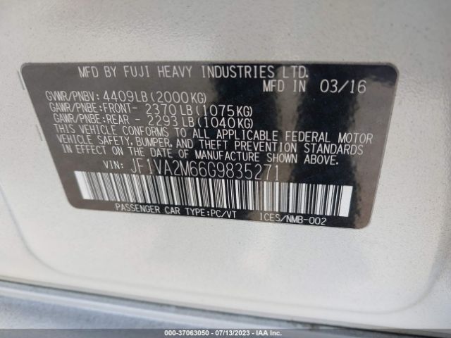 JF1VA2M66G9835271 Subaru Wrx Sti
