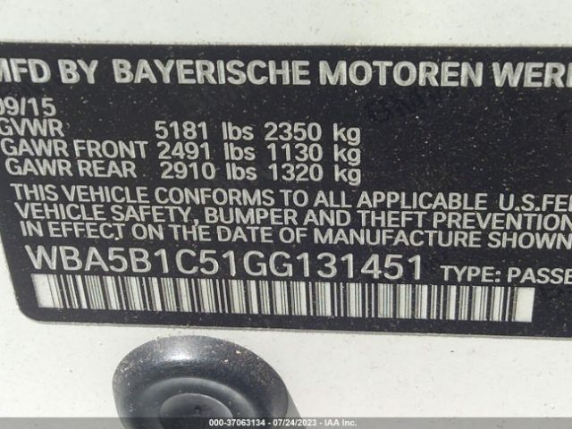WBA5B1C51GG131451 BMW 5 Series 535i