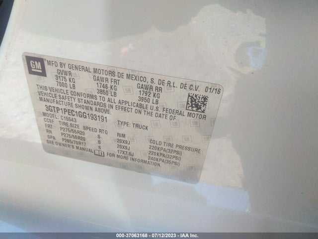 GMC Sierra 1500 Denali 2016 3GTP1PEC1GG193191 Image 14