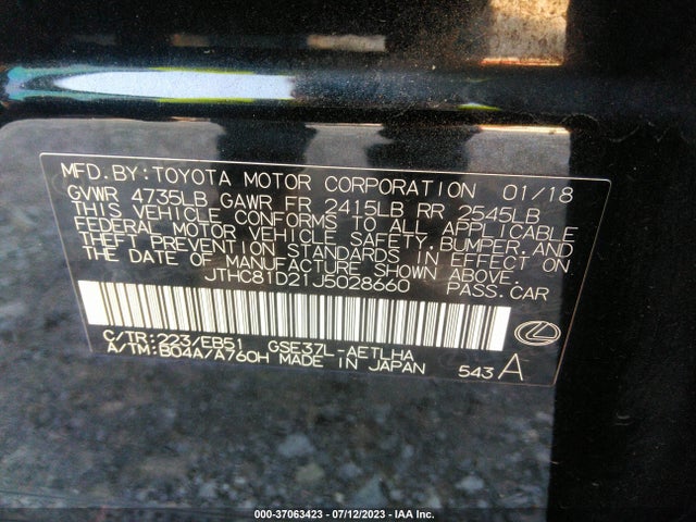 JTHC81D21J5028660 Lexus Is Is 300