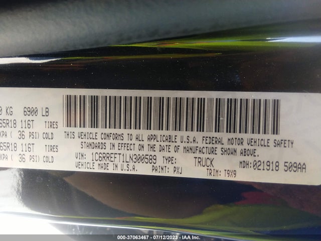 RAM 1500 Lone Star 2020 1C6RREFT1LN300589 Image 9