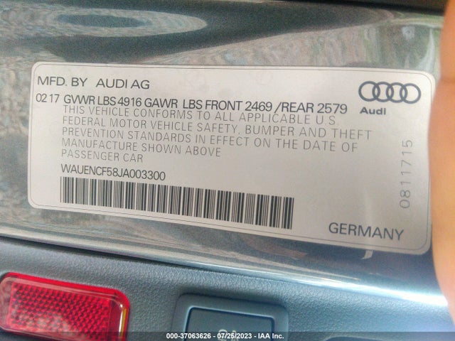 WAUENCF58JA003300 Audi A5 Sportback Premium Plus