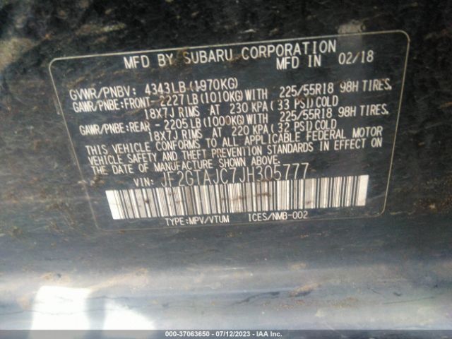 JF2GTAJC7JH305777 Subaru Crosstrek Limited
