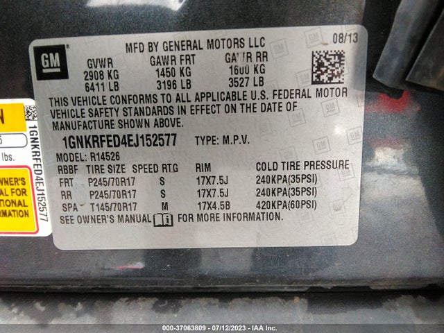 Chevrolet Traverse Ls 2014 1GNKRFED4EJ152577 Image 9