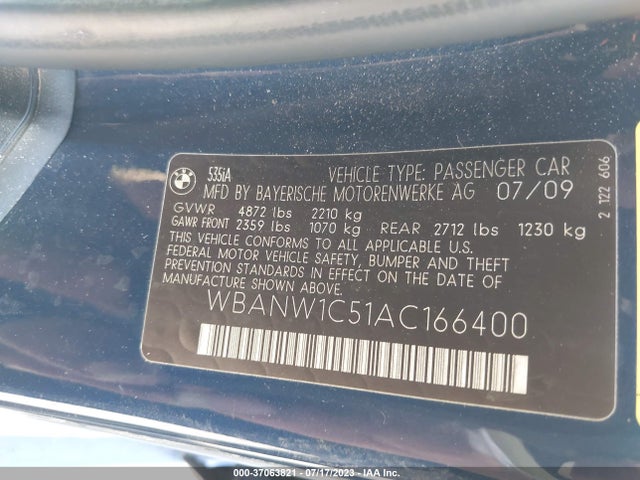 2010 BMW 5 SERIES 535I VIN: WBANW1C51AC166400