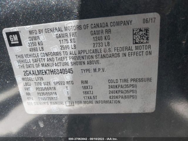 2GKALMEK7H6340945 GMC Terrain Sle