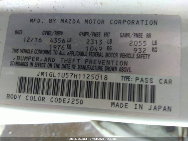 Mazda Mazda6 Sport 2017 JM1GL1U57H1125018 Image 14