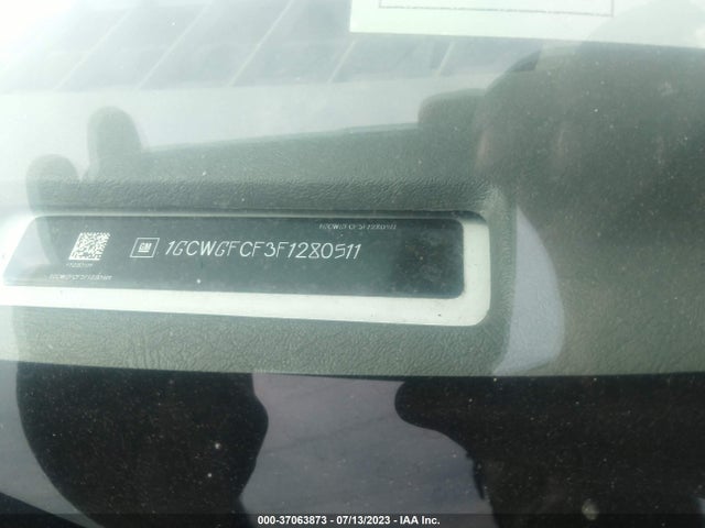 2015 CHEVROLET EXPRESS CARGO VAN VIN: 1GCWGFCF3F1280511