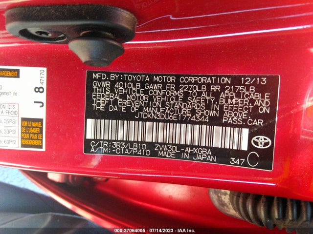 Toyota Prius Four/five/three/one/two 2014 JTDKN3DU6E1774344 Image 15