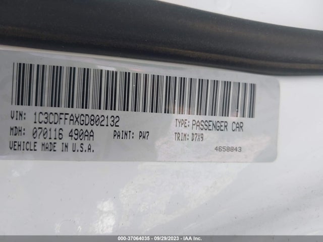 Dodge Dart Sxt Sport Blacktop 2016 1C3CDFFAXGD802132 Image 9