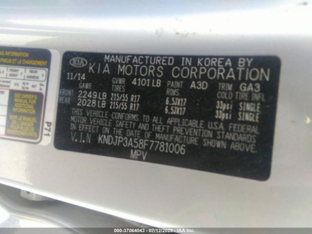 KNDJP3A58F7781006 KIA SOUL +