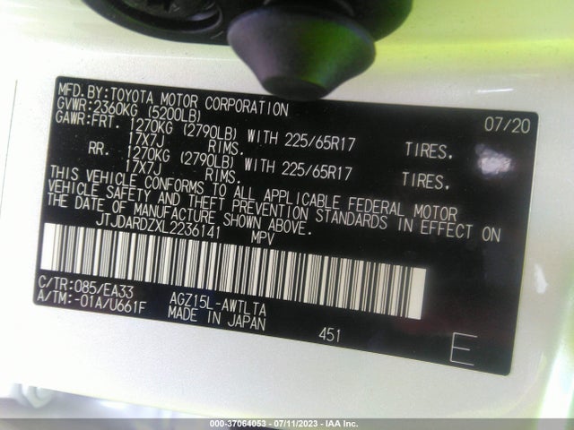 JTJDARDZXL2236141 Lexus Nx Nx 300