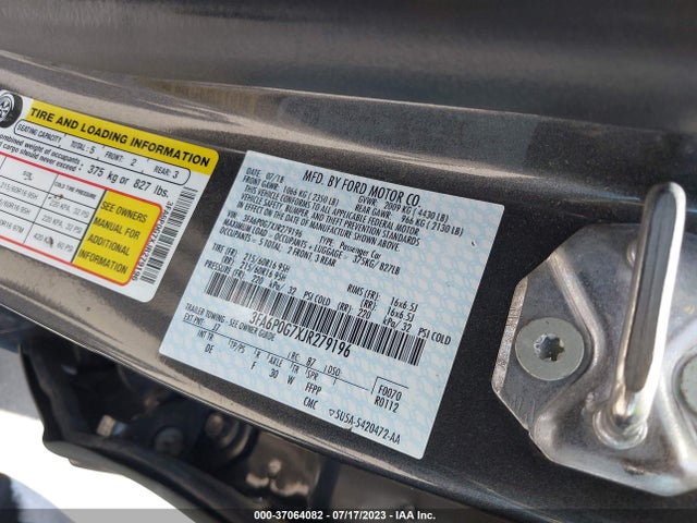 Ford FUSION S 2018 3FA6P0G7XJR279196 Image 9