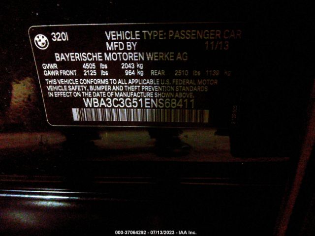 WBA3C3G51ENS68411 BMW 3 Series 320i Xdrive