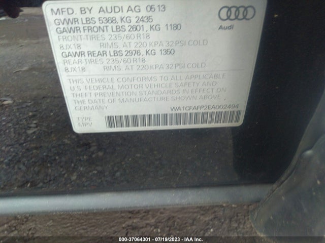 WA1CFAFP2EA002494 Audi Q5 PREMIUM