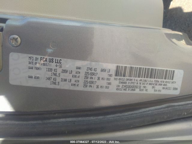 2C4RDGBGXGR356132 Dodge Grand Caravan American Value Pkg