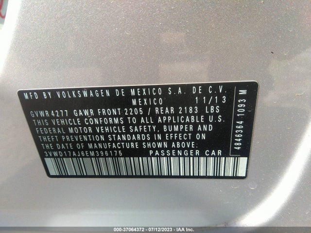3VWD17AJ6EM396175 Volkswagen Jetta Sedan Se W/connectivity