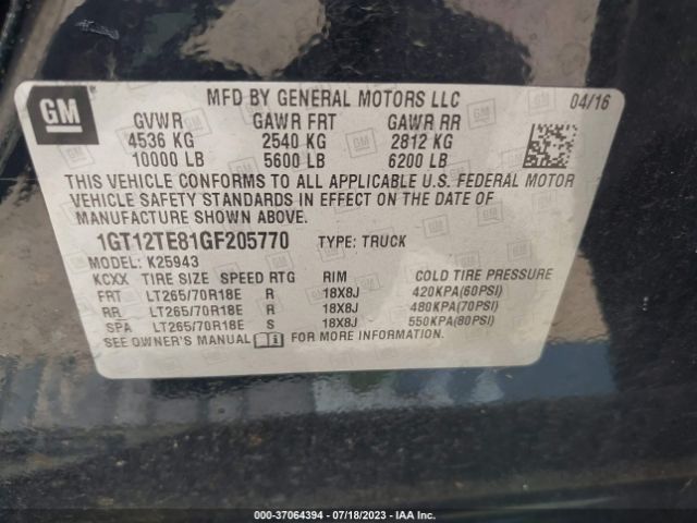 1GT12TE81GF205770 GMC Sierra 2500hd Slt