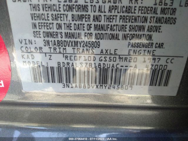 3N1AB8DVXMY245809 Nissan SENTRA SR