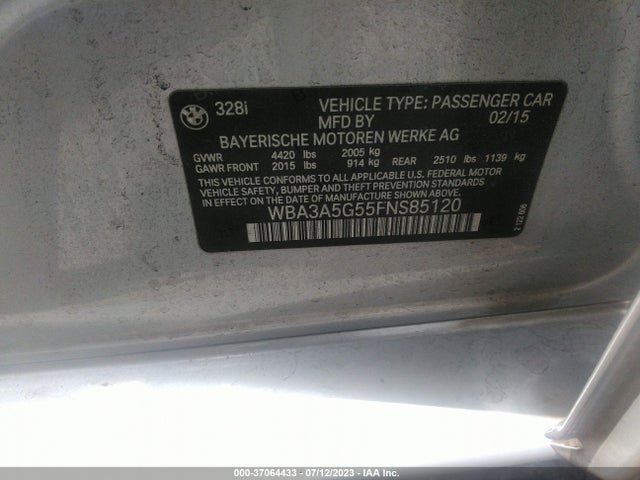 WBA3A5G55FNS85120 BMW 3 Series 328i