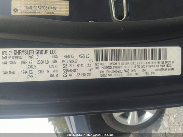 1C4NJDEB7ED517445 Jeep Compass Latitude