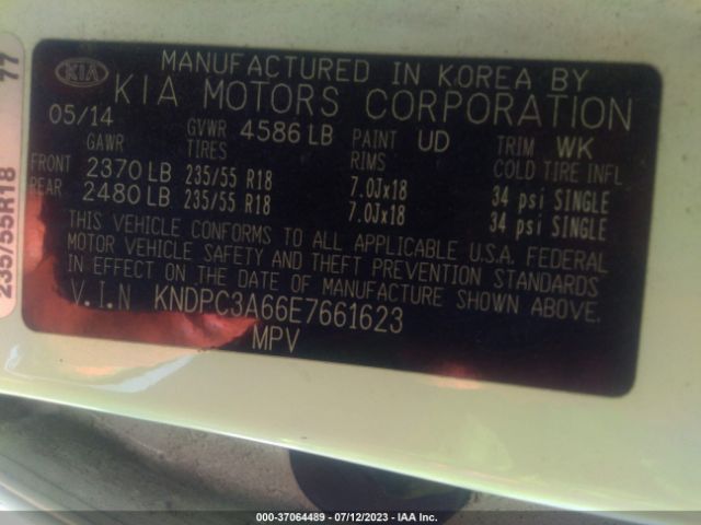 KNDPC3A66E7661623 KIA Sportage Sx