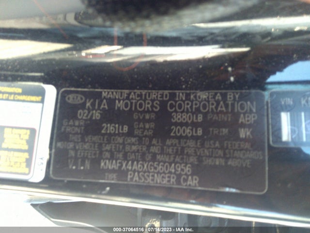 KIA FORTE LX 2016 KNAFX4A6XG5604956 Image 9