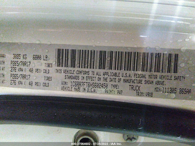 1C6RR7FT6HS602450 RAM 1500 Tradesman