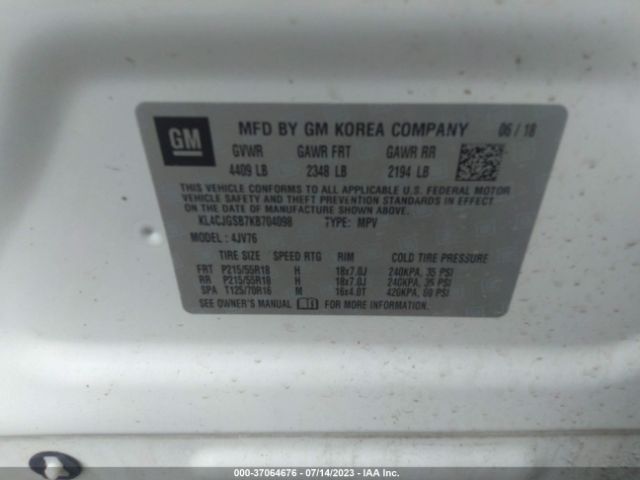 KL4CJGSB7KB704098 Buick Encore Awd Essence