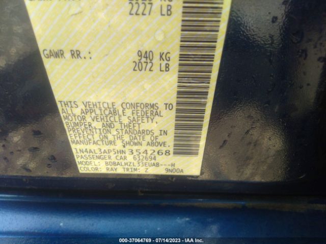 1N4AL3AP5HN354268 Nissan Altima 2.5 Sr