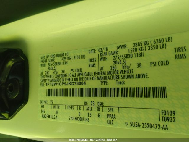 1FTEW1CP9JKD78004 Ford F-150 Xl