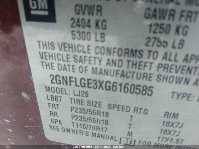 Chevrolet Equinox Ltz 2016 2GNFLGE3XG6160585 Image 9