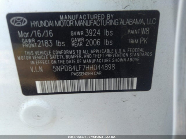 Hyundai ELANTRA SE 2017 5NPD84LF7HH044898 Image 15