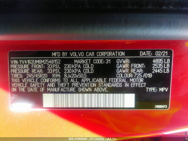 YV4162UM6M2548152 Volvo Xc40 R-design