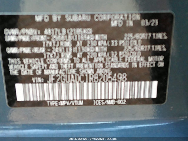2024 SUBARU CROSSTREK PREMIUM VIN: JF2GUADC1R8205498