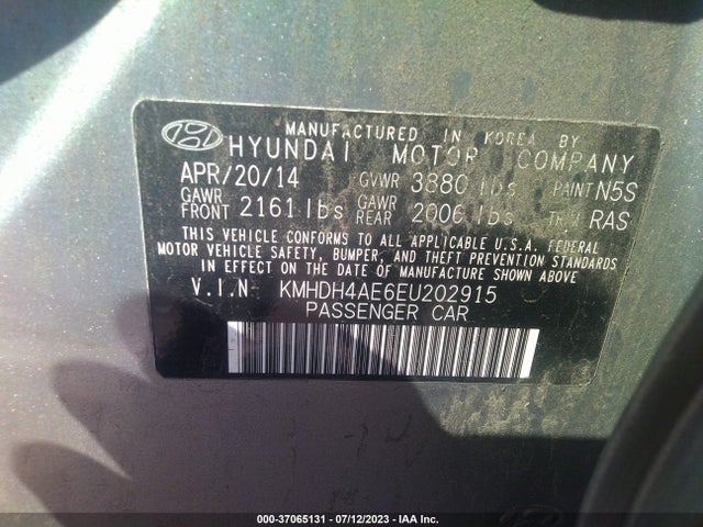 Hyundai ELANTRA SE 2014 KMHDH4AE6EU202915 Image 10