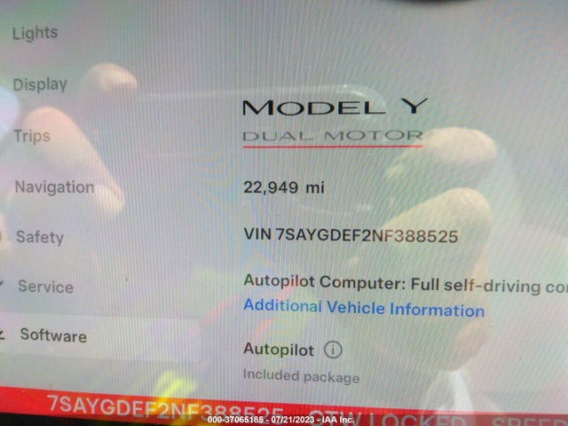 Tesla Model Y Performance 2022 7SAYGDEF2NF388525 Image 7