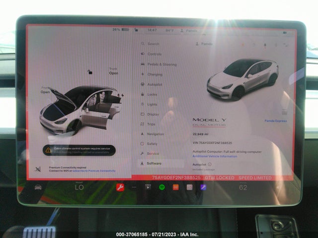 Tesla Model Y Performance 2022 7SAYGDEF2NF388525 Image 15