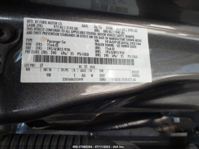 1FADP3E20GL355144 Ford FOCUS S