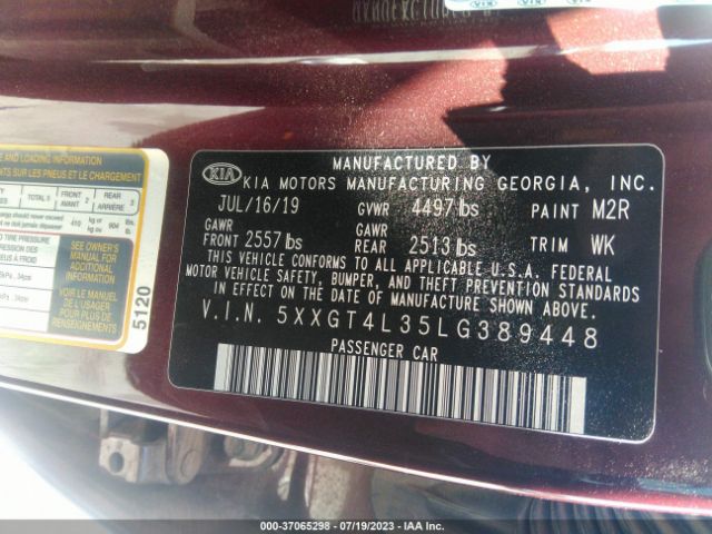 5XXGT4L35LG389448 KIA Optima Lx
