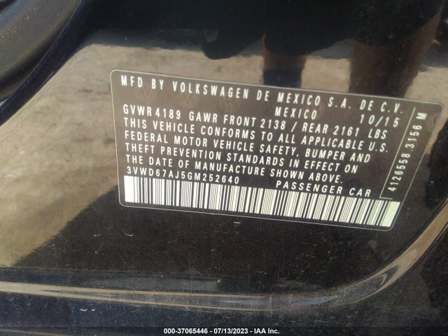 3VWD67AJ5GM252640 Volkswagen Jetta Sedan 1.4t Se