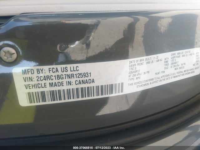 2C4RC1BG7NR125931 Chrysler Pacifica Touring L