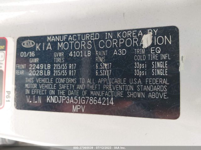 KNDJP3A51G7864214 KIA SOUL +