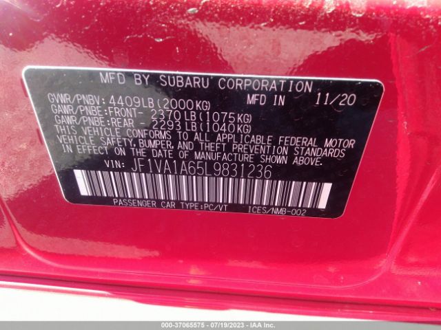 JF1VA1A65L9831236 Subaru WRX