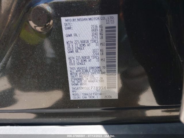 5N1AT2MT1GC778954 Nissan Rogue Sl